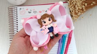 Laço Boutique Casadinho Escolar Coleção Volta às Aulas Diy Ribbon Bow @KakaMagalhaesLacos