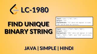 Find Unique Binary String | Leetcode 1980 | Java Hindi | Daily Leetcode