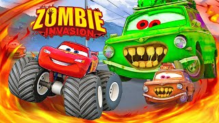 LIGHTNING MCQUEEN vs ZOMBIE ATTACK! Zombie PIXAR cars in BeamNG.drive!