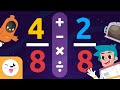 OPERATIONS WITH FRACTIONS for Kids - Addition, Subtraction, Multiplication and Division |Compilation