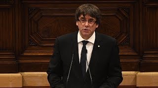 Catalan president sort of declares independence