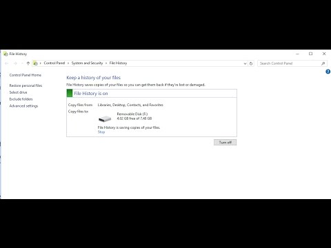 Turn on file history on windows 10 to restore file lost or damage