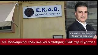 Αθ. Μασλαρινός: «Δεν κλείνει ο σταθμός ΕΚΑΒ της Νιγρίτας» (12/06/2021)