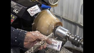 Carbide Simple Parting Tool Woodturning lathe demonstration