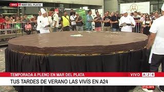 💥FABRICAN EL ALFAJOR MÁS GRANDE EL MUNDO EN MAR DEL PLATA: PESA 640 KILOS