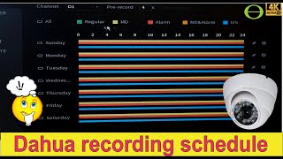 How to set up the recording schedule on a Dahua NVR for motion, alarm, IVS recording - version 4.0