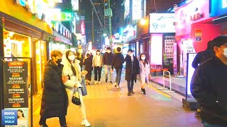 【4K】Seoul Night Walk - 서울 한양대 음식문화카페거리, 금요일 밤 산책 | Hanyang Univ. Food \u0026 Cafe Street, Friday 13(2)-19