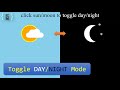 Toggle Day/Night with animations || HTML + CSS + JS || Web Designing