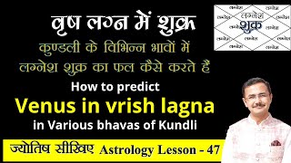 वृष लग्न में शुक्र का फल  how to predict Venus in vrish lagna ( Taurus ascendant ) #indianastrology