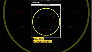 Draw Clock Using Python Turtle 😊 Coding Status #shorts #coding #programming