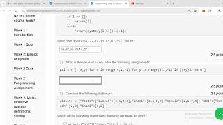 Programming Data Structures and Algorithms using Python|week 4 Nptel Assignment solutions 2024