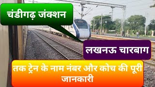 All trains from Chandigarh to Lucknow चंडीगढ़ से लखनऊ चारबाग तक चलने वाली सभी ट्रेनों की जानकारी