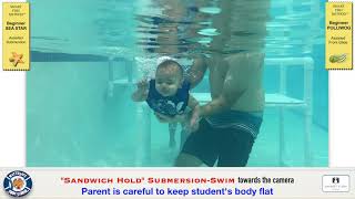 Swim Baby submersion underwater using the \