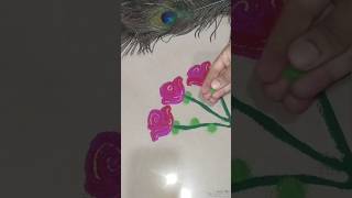 Rose day special rangoli #reverse rangoli #Valentine day rangoli #easyrangoli#youtubeshorts 🌹🌹