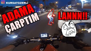 AKAN TRAFİĞİN ORTASINDA BEKLEYEN ADAMA ÇARPTIM / MOTOVLOG #114