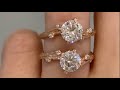 Moissanite vs. Diamond - Rose Gold Nature Inspired Engagement Rings - Anani