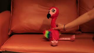 Cuteoy Flamingo dance and twist talk musical plush toy interactively imitates repeats what you say.