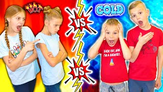Hot Vs FreeZing Cold Tannerites BrOtheRs VS SiSteRs Challenge!