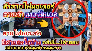 หัวสายไฟมอเตอร์ตรงเข้าเทอร์มินอล มีสายอะไรบ้าง? อยากรู้ไหม คลิปนี้..มีคำตอบ สลับมอเตอร์หมุน ซ้าย ขวา