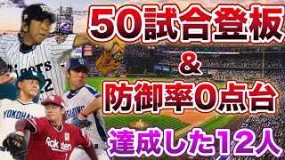 【プロ野球】あの名選手も！？50登板＆シーズン防御率0点台の男達！！