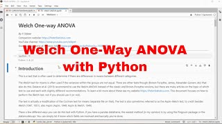 Python - Welch One-Way ANOVA