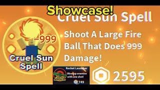 Cruel Sun Spell Ability Showcase Roblox Elemental Powers Tycoon + Rocket Launcher Showcase