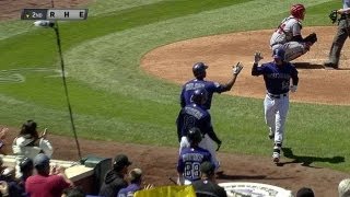 ATL@COL: Rutledge homers after Cuddyer's solo dinger