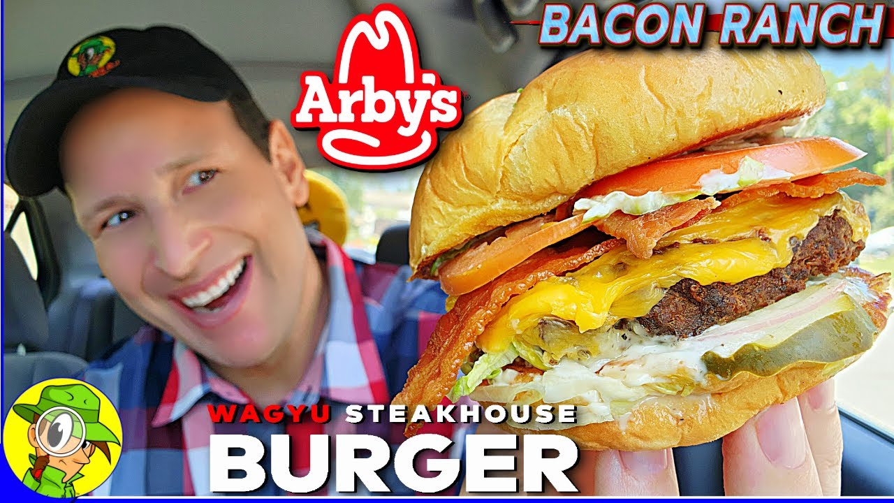 Arby's® 🤠 BACON RANCH WAGYU STEAKHOUSE BURGER Review 🐄🥩 First New ...