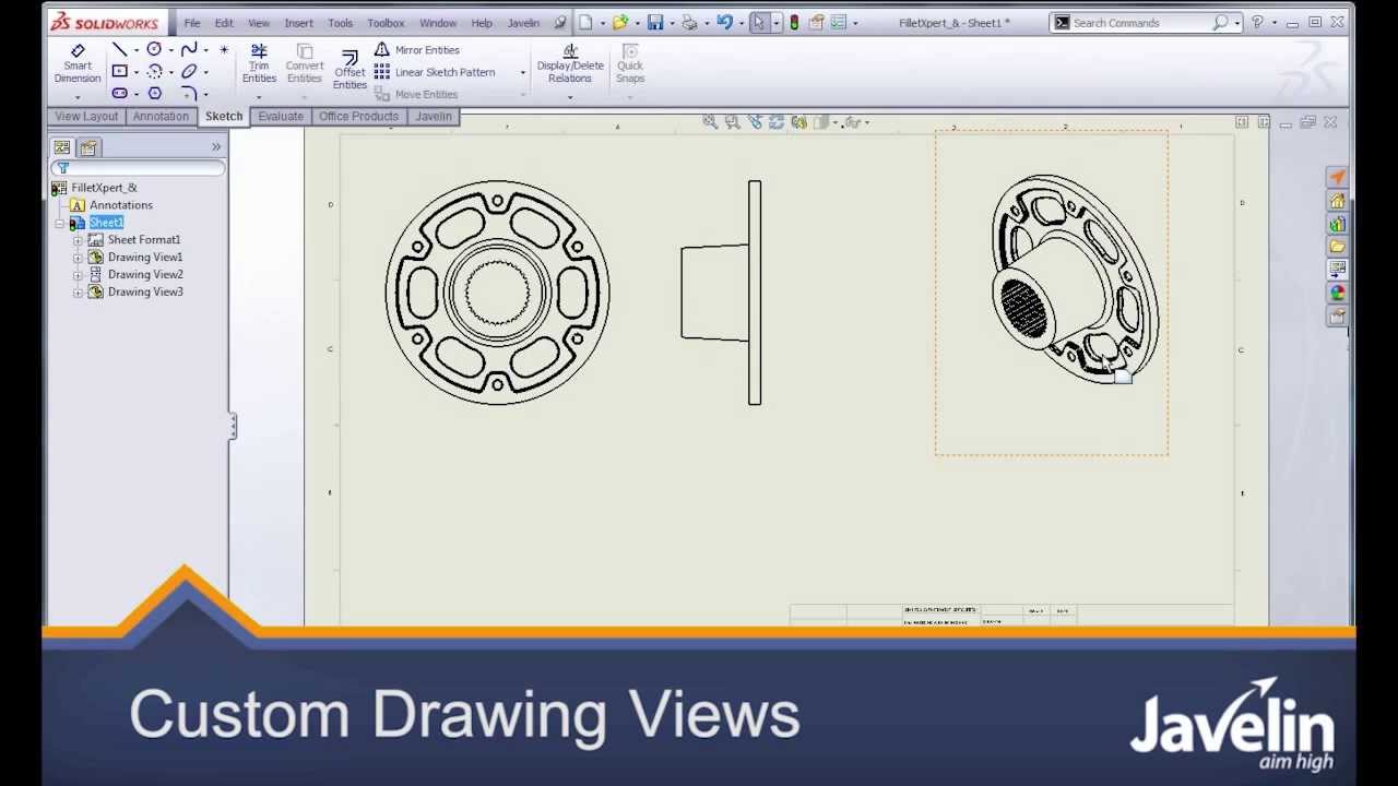 SolidWorks: Custom Drawing Views - YouTube