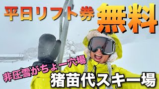 平日無料のスキー場！非圧雪エリアがやばすぎた。猪苗代スキー場