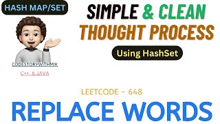 Replace Words | Using HashSet | Uber | Leetcode 648 | codestorywithMIK