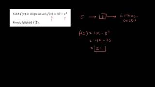 Leyst dæmi: Finna fallgildi út frá jöfnu | Algebra I | Khan Academy