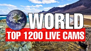 🔴 1200 TOP LIVE WEBCAMS around the World with relaxing Music ☕ and Map | SkylineWebcams