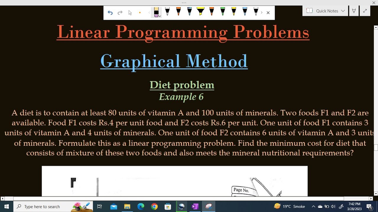 LPP 4 | Linear Programming Problems | DIET Problem | Graphical Method ...