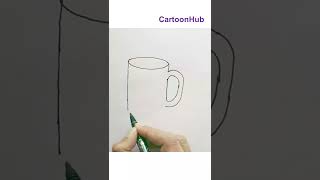 How to draw Coffee Mug  #shorts #cartoonhub easy  beginners step by step