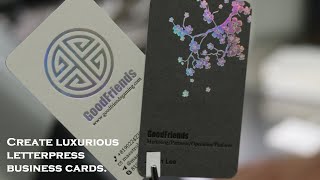 Create luxurious letterpress business cards. 합지 가공 후 레터프레스 인쇄와 홀로그램박으로 고급스러운 명함 만들기.