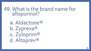 Top 200 Drugs Practice Test Question - What is the brand name of allopurinol (PTCB NAPLEX NCLEX)