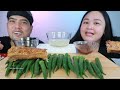 crispy pork belly 50 pcs. okra filipino food mukbang philippines