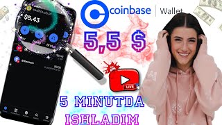 😱11 $ 5 minutda🤑Coinbase wallet 11 $ Coinbase 4 op Pul ishlash