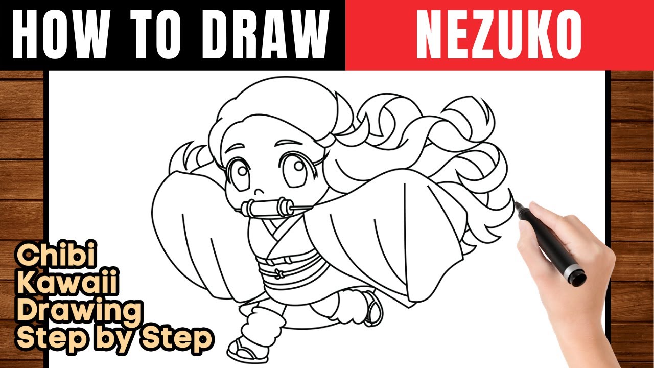 How To Draw Nezuko | Draw Chibi Nezuko - Step By Step - YouTube