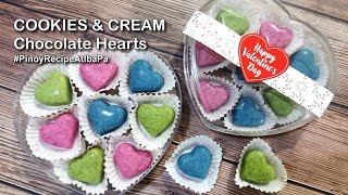 Cookies and Cream Chocolate Hearts for Valentines Day