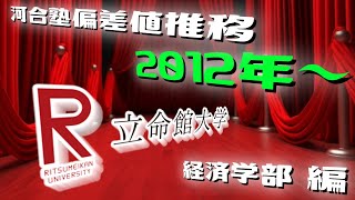 立命館大学（立命大）河合塾偏差値2024年～2012年【偏差値推移】経済学部編【関西私大/関関同立/産近甲龍/外外経工/摂神追桃】≪定員厳格化/パスナビ/昔の偏差値≫