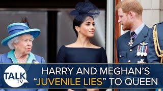 Prince Harry And Meghan Markle "Lied About The Queen" With "Juvenile Fibs"
