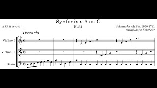 Johann Joseph Fux - Sinfonia a 3 in C major 'Turcaria', K.331. {w/ score.}