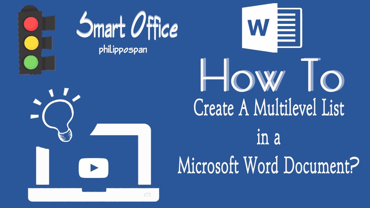 How To Create A Multilevel List In A Microsoft Word Document? - YouTube