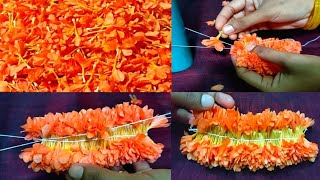 How to string Kanakambaram Flowers in different way | Firecracker flowers tie in different method