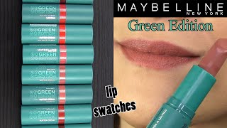 Maybelline Green Edition Butter Cream Lipsticks // Lip Swatches \u0026 Review