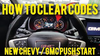 HOW TO ERASE CODES CLEAR CHECK ENGINE ON NEWER CHEVY GMC PUSH BUTTON START VEHICLES FAST \u0026 EASY