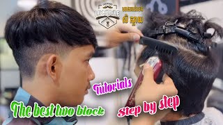 💈Haircut two block Cambodian barber shop tutorials hairstyles 🇰🇭របៀបកាត់សក់ធួប្លុក