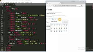 HTML Forms || Select and Input types || HTML tutorials || Tutorials Vista